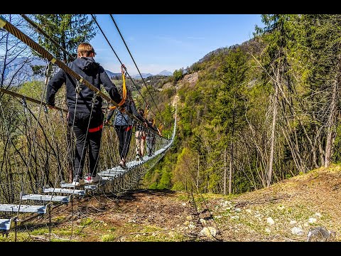 Dossena, inaugurato il ponte tibetano più lungo del mondo e il parco minerario