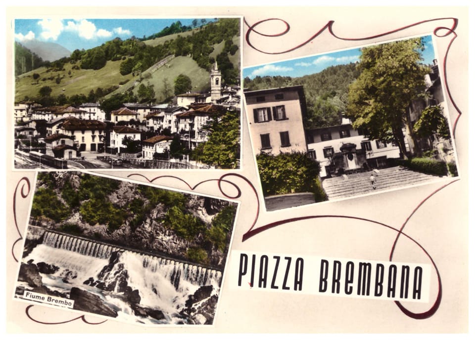 Piazza Brembana Cartolina epoca 2 - La Voce delle Valli