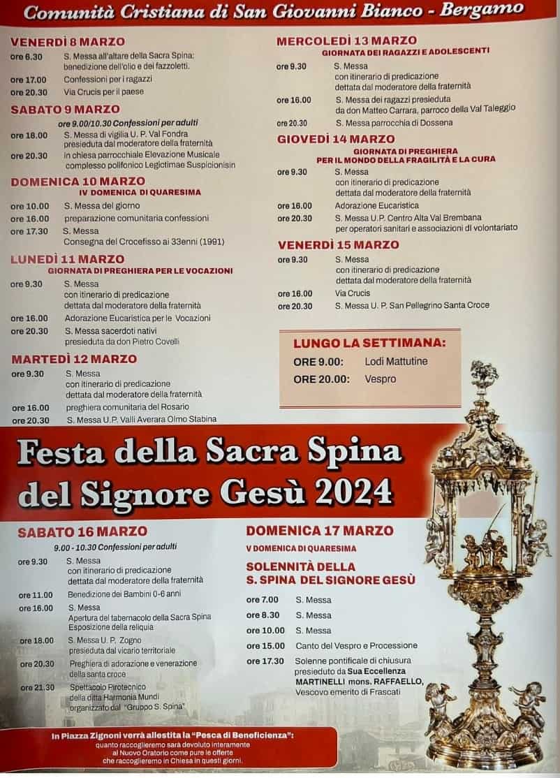 programma sacra spina 2024 - La Voce delle Valli