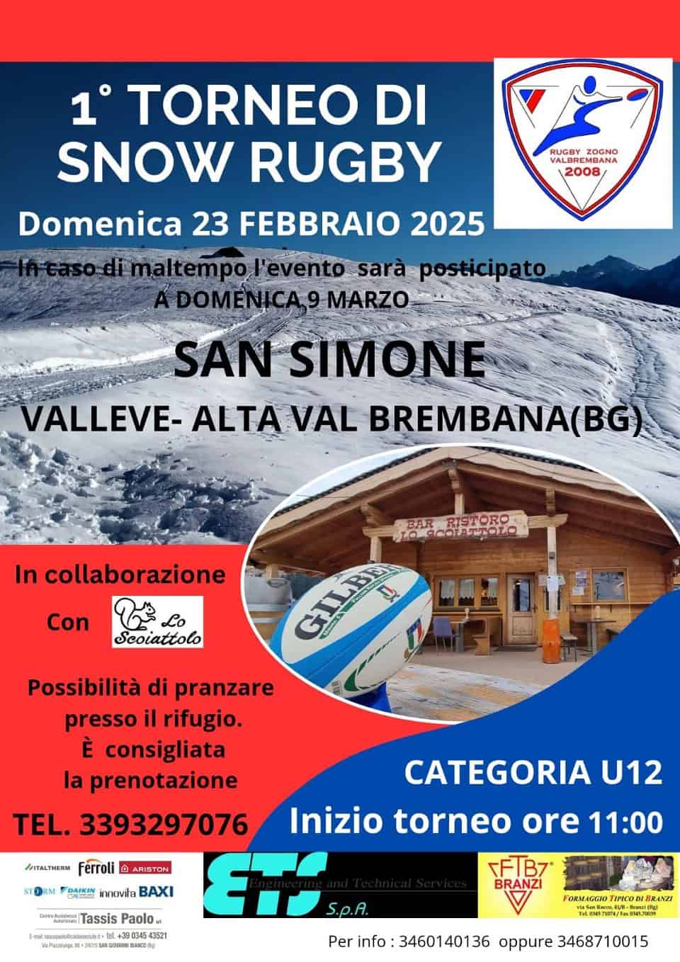 evento rugby neve - La Voce delle Valli